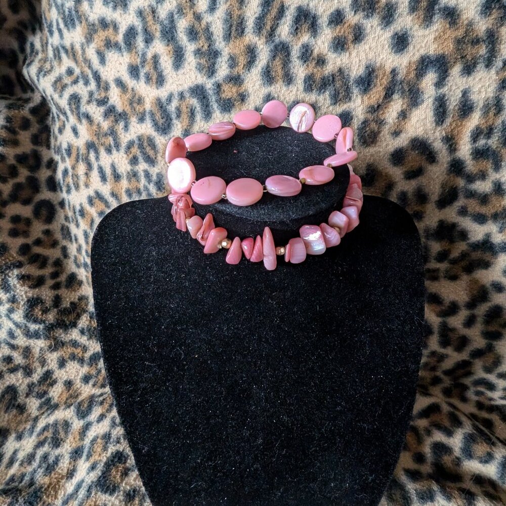 VINTAGE PINK SHELL BRACELETS #33